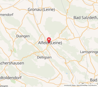 Map of Alfeld, Lower Saxony
