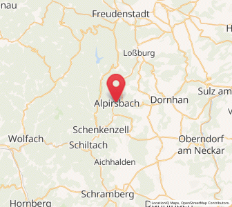 Map of Alpirsbach, Baden-Wurttemberg