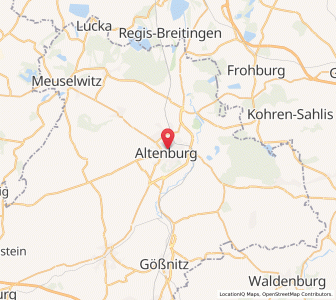 Map of Altenburg, Thuringia