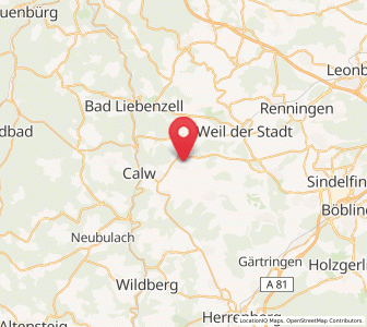Map of Althengstett, Baden-Wurttemberg