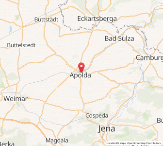 Map of Apolda, Thuringia