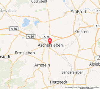 Map of Aschersleben, Saxony-Anhalt