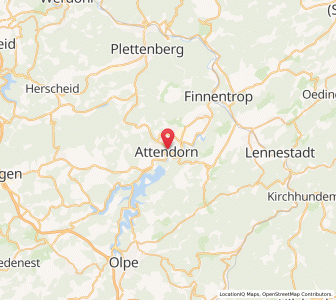 Map of Attendorn, North Rhine-Westphalia