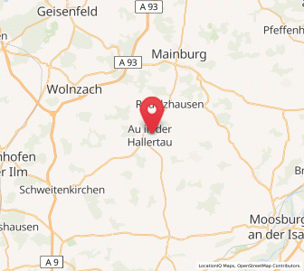 Map of Au in der Hallertau, Bavaria