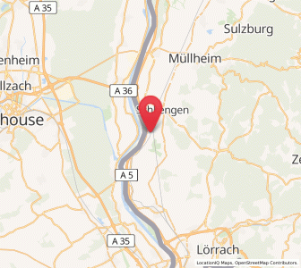 Map of Bad Bellingen, Baden-Wurttemberg