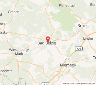 Map of Bad Belzig, Brandenburg