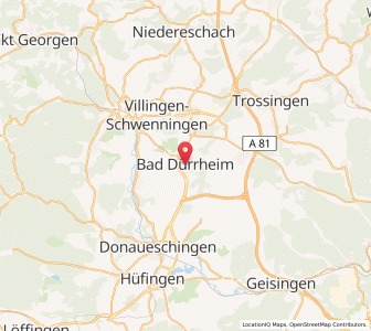Map of Bad Dürrheim, Baden-Wurttemberg