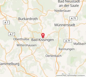 Map of Bad Kissingen, Bavaria