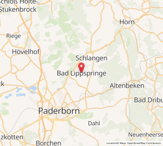 Map of Bad Lippspringe, North Rhine-Westphalia