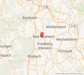 Map of Bad Nauheim, Hesse