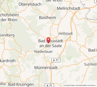 Map of Bad Neustadt an der Saale, Bavaria