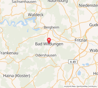 Map of Bad Wildungen, Hesse