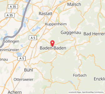 Map of Baden-Baden, Baden-Wurttemberg