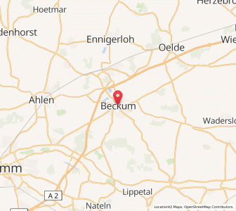 Map of Beckum, North Rhine-Westphalia