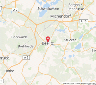 Map of Beelitz, Brandenburg