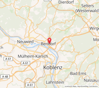 Map of Bendorf, Rheinland-Pfalz