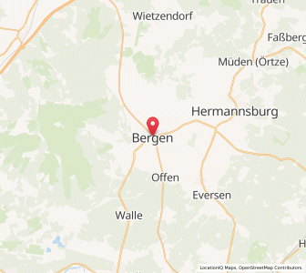 Map of Bergen, Lower Saxony