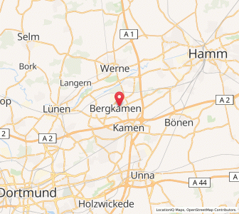 Map of Bergkamen, North Rhine-Westphalia
