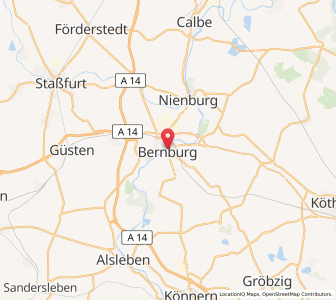 Map of Bernburg, Saxony-Anhalt