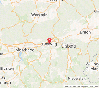 Map of Bestwig, North Rhine-Westphalia