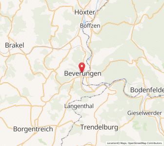 Map of Beverungen, North Rhine-Westphalia