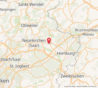 Map of Bexbach, Saarland