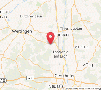 Map of Biberbach, Bavaria