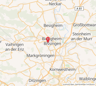 Map of Bietigheim-Bissingen, Baden-Wurttemberg