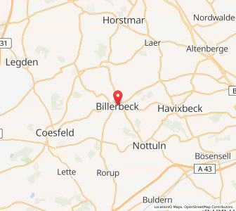Map of Billerbeck, North Rhine-Westphalia