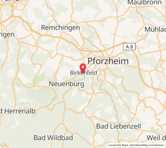 Map of Birkenfeld, Baden-Wurttemberg