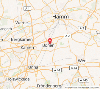 Map of Bönen, North Rhine-Westphalia