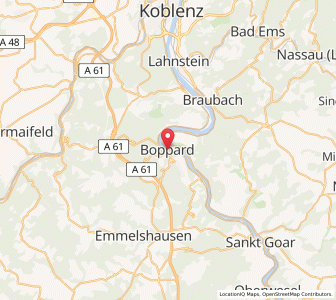 Map of Boppard, Rheinland-Pfalz