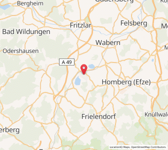 Map of Borken, Hesse