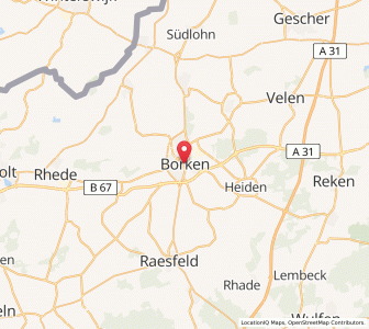 Map of Borken, North Rhine-Westphalia