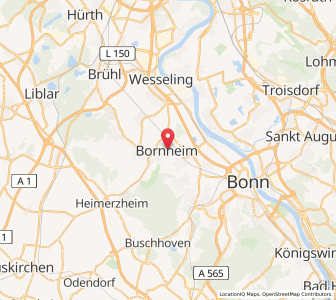 Map of Bornheim, North Rhine-Westphalia
