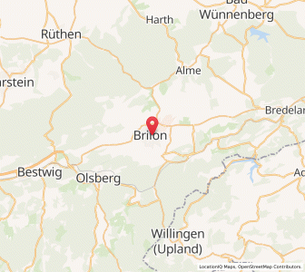 Map of Brilon, North Rhine-Westphalia