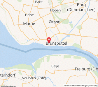 Map of Brunsbüttel, Schleswig-Holstein