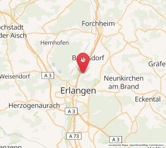 Map of Bubenreuth, Bavaria
