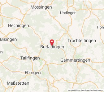 Map of Burladingen, Baden-Wurttemberg