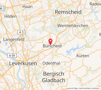 Map of Burscheid, North Rhine-Westphalia