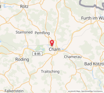 Map of Cham, Bavaria