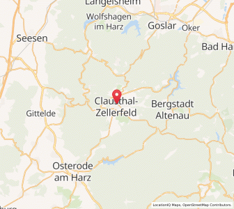 Map of Clausthal-Zellerfeld, Lower Saxony