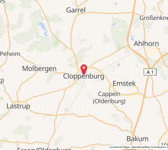 Map of Cloppenburg, Lower Saxony