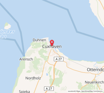 Map of Cuxhaven, Lower Saxony