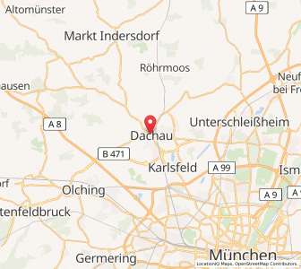 Map of Dachau, Bavaria