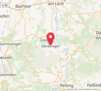 Map of Denklingen, Bavaria