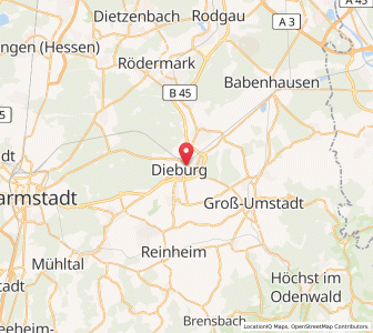 Map of Dieburg, Hesse
