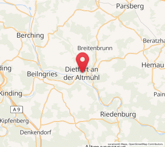 Map of Dietfurt, Bavaria