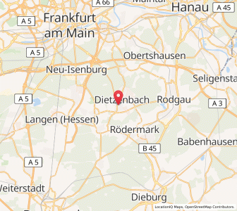 Map of Dietzenbach, Hesse