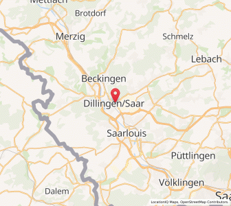 Map of Dillingen, Saarland